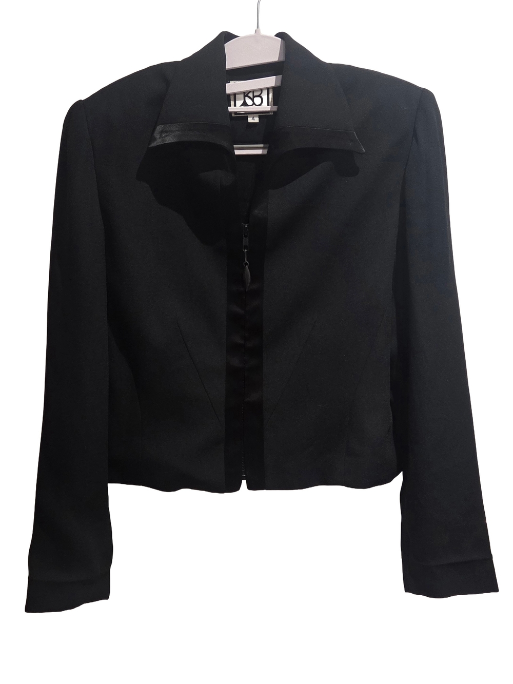 Vintage Katherine Bishop Black Zip-Up Blazer